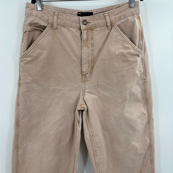 Asos Design Straight Denim Jeans Women's Beige High Rise Medium Wash size 8 - Picture 15 of 15